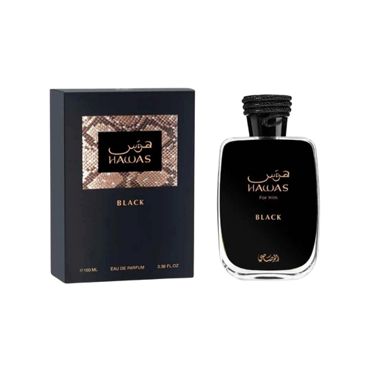 RASASI HAWAS BLACK EDP FOR MEN - 100 ml -Hadiyyeh