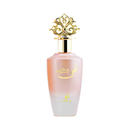 Khadlaj Nuha perfume for women 85ml – pale pink bottle with ornate gold cap