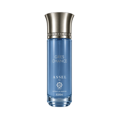 Abyat Assel Gres Chance extrait perfume unisex 200ml – light blue bottle with silver cap