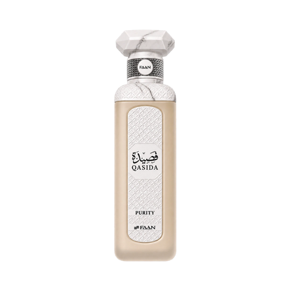 Faan Qasida Purity perfume for men 200ml – cream bottle with silver lattice label