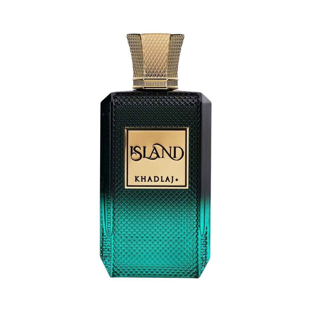 Khadlaj Island Extrait luxury fragrance bottle at Hadiyyeh store Jordan.