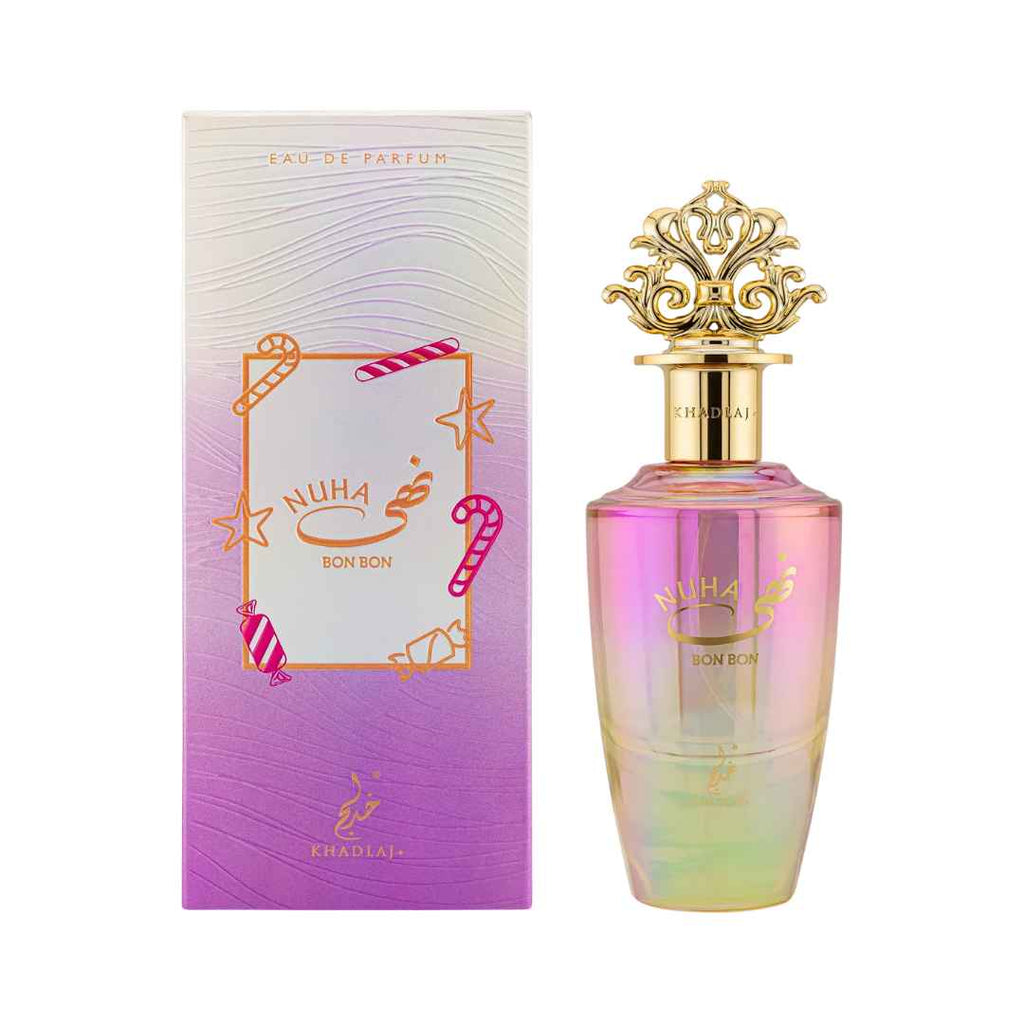 Playful fruity gourmand women's perfume Nuha Bon Bon at Hadiyyeh Jordan.