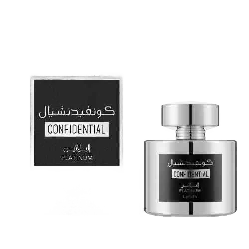 LATTAFA CONFIDENTIAL PLATINUM EDP FOR MEN - 100 ml -Hadiyyeh
