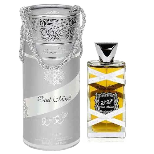 LATTAFA OUD MOOD SILVER EDP FOR MEN - 100 ml -Hadiyyeh