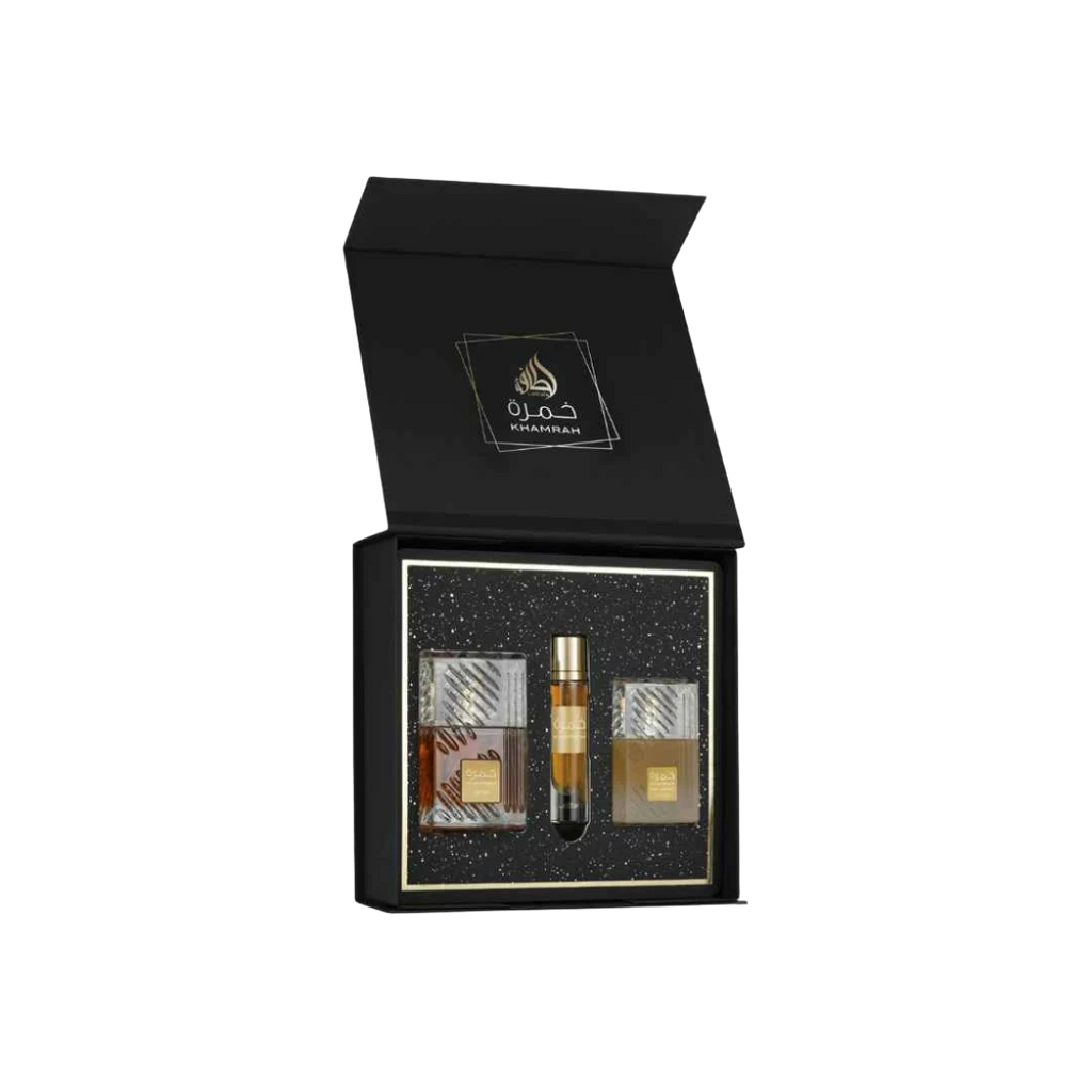 LATTAFA KHAMRAH GIFT SET UNISEX - 100 ml + 50 ml + 12 ml -Hadiyyeh