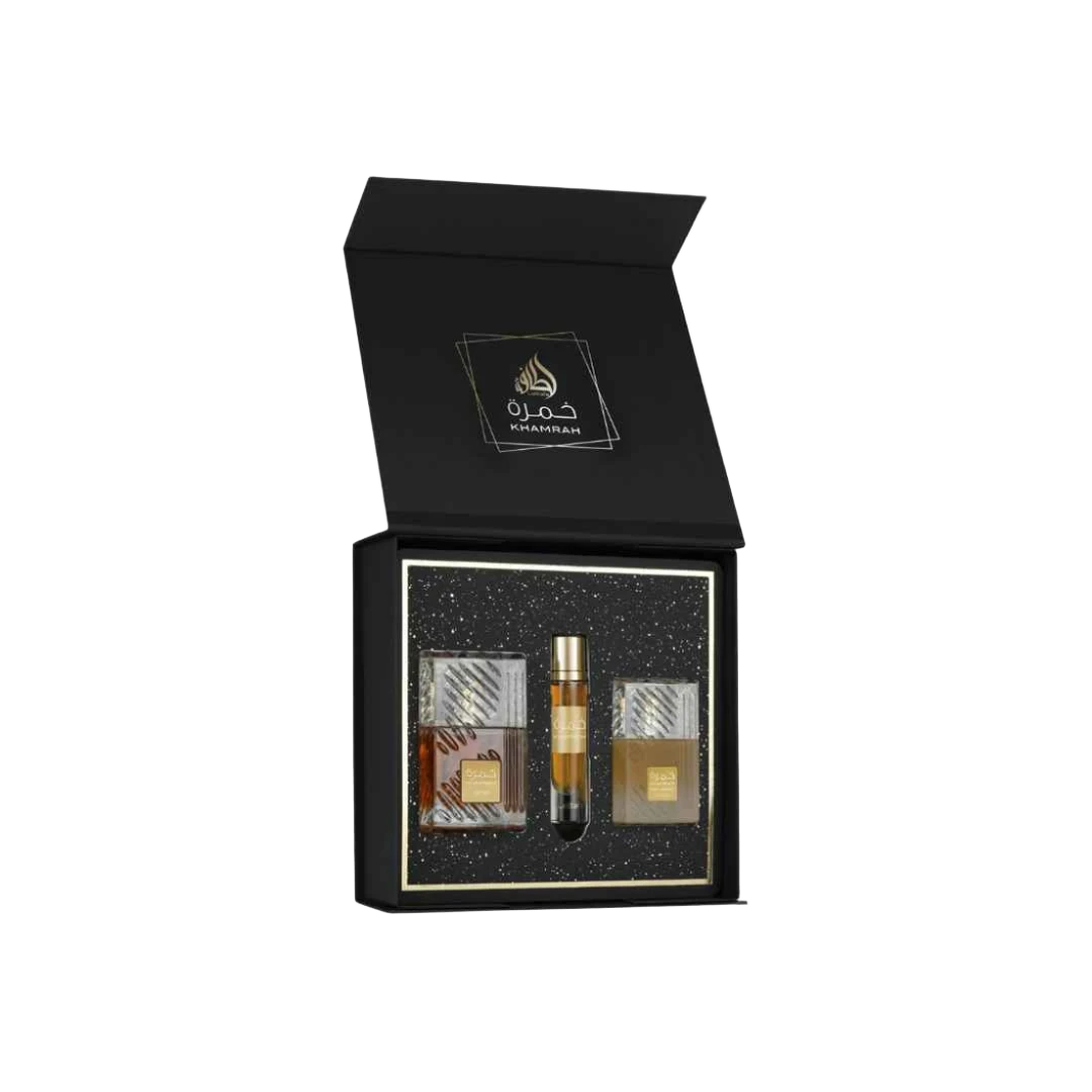 LATTAFA KHAMRAH GIFT SET UNISEX - 100 ml + 50 ml + 12 ml -Hadiyyeh