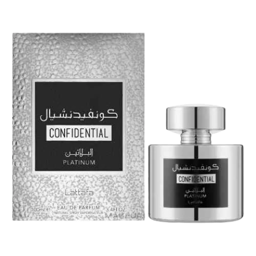 LATTAFA CONFIDENTIAL PLATINUM EDP FOR MEN - 100 ml -Hadiyyeh