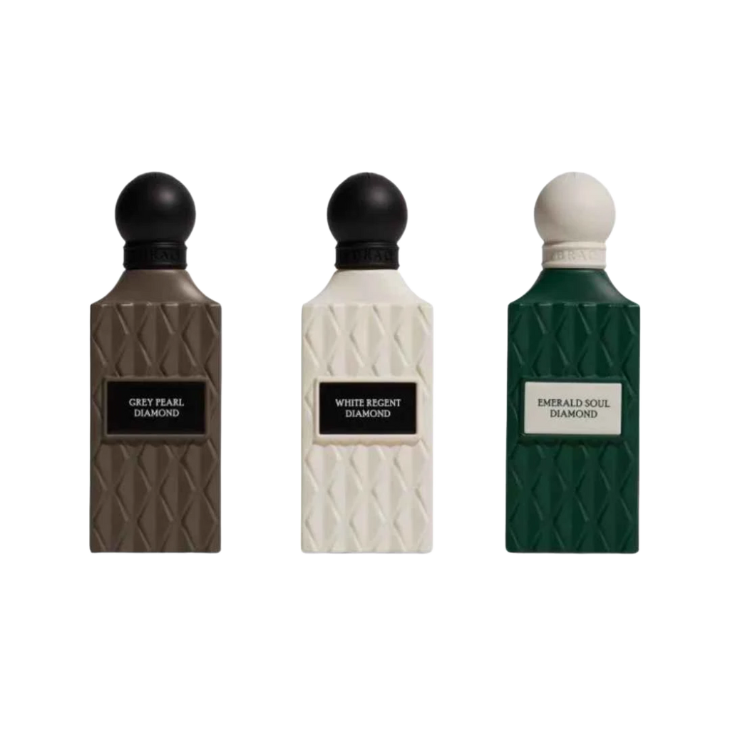 IBRAQ DIAMOND GREY BOX SET EDP UNISEX - 75ml x 3 -Hadiyyeh
