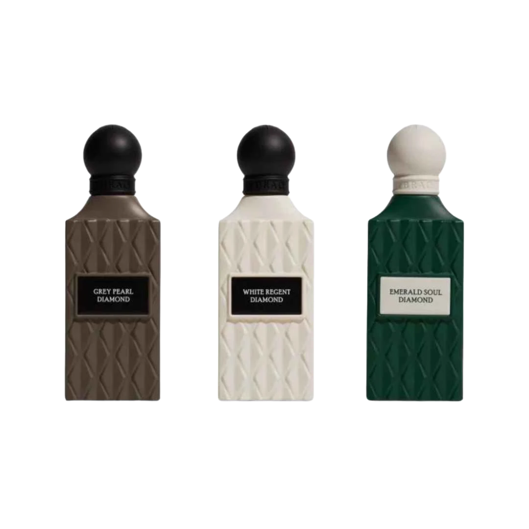 IBRAQ DIAMOND GREY BOX SET EDP UNISEX - 75ml x 3 -Hadiyyeh