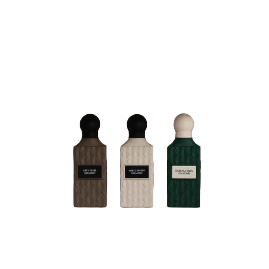 IBRAQ DIAMOND GREY BOX SET EDP UNISEX - 75ml x 3 -Hadiyyeh