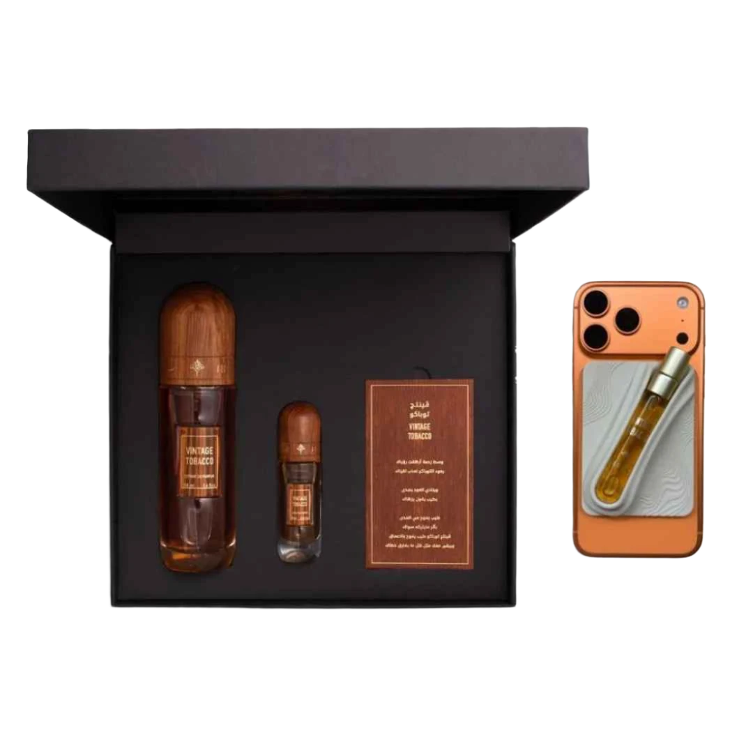 IBRAQ VINTAGE TOBACCO SET EDP FOR MEN - 100 ml + 10 ml -Hadiyyeh