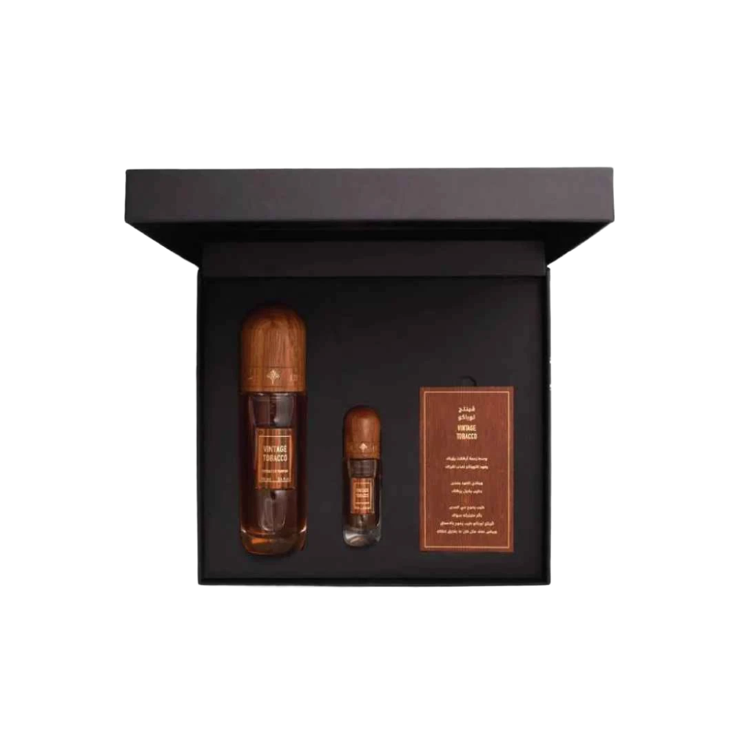 IBRAQ VINTAGE TOBACCO SET EDP FOR MEN - 100 ml + 10 ml -Hadiyyeh