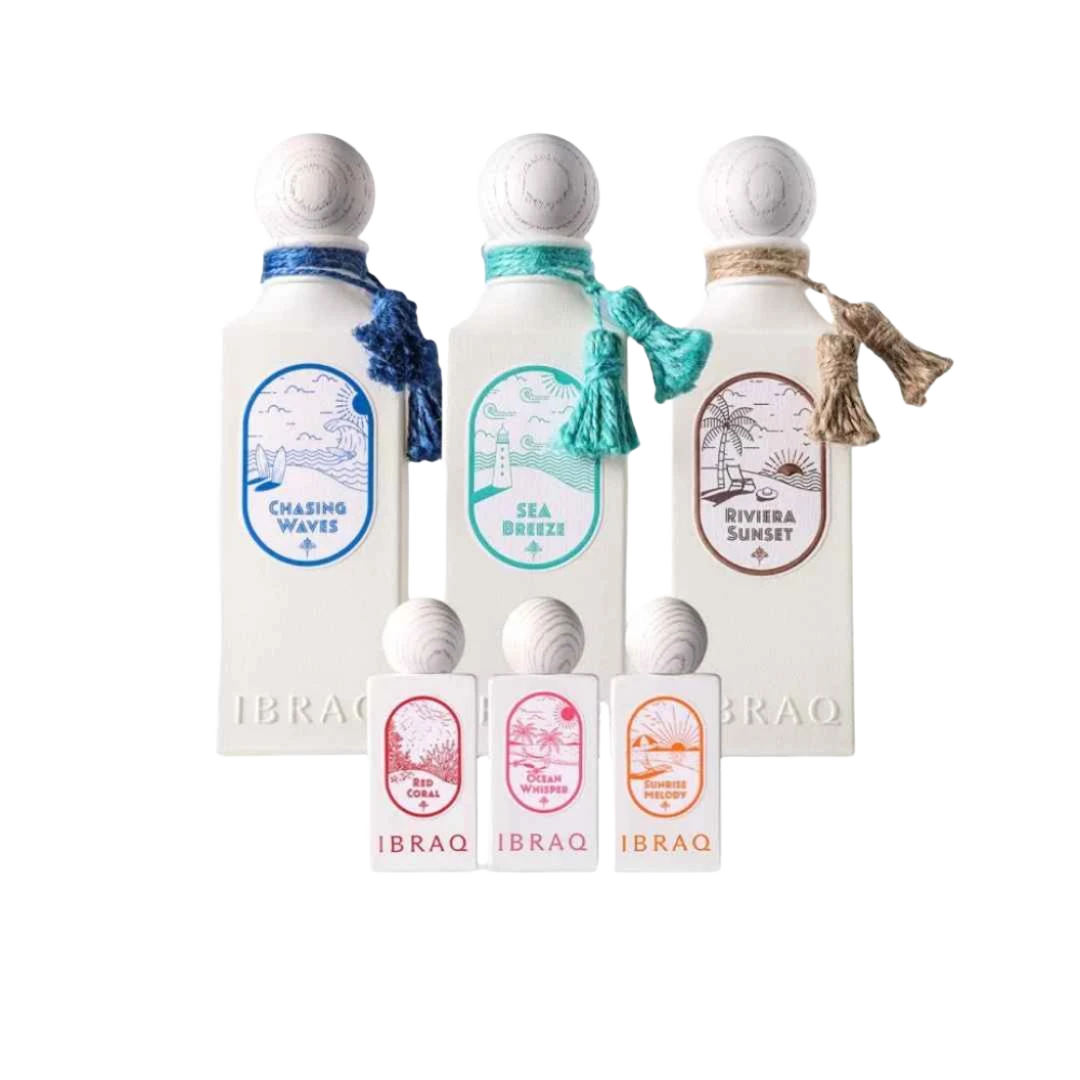 IBRAQ SUMMER BREEZE COLLECTION EDP UNISEX - 3 x 100 ml + 3 x 10 ml -Hadiyyeh