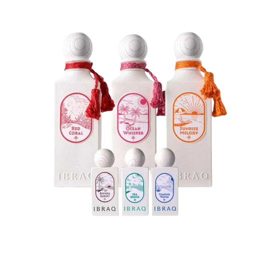 IBRAQ SUMMER OCEAN COLLECTION EDP UNISEX - 3 x 100 ml + 3 x 10 ml -Hadiyyeh