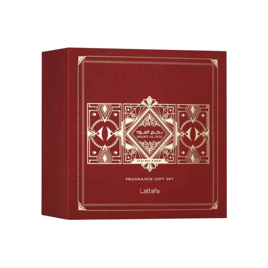 LATTAFA BADE'E AL OUD SUBLIME GIFT SET FOR WOMEN - 100 ml + 50 ml + 12 ml -Hadiyyeh