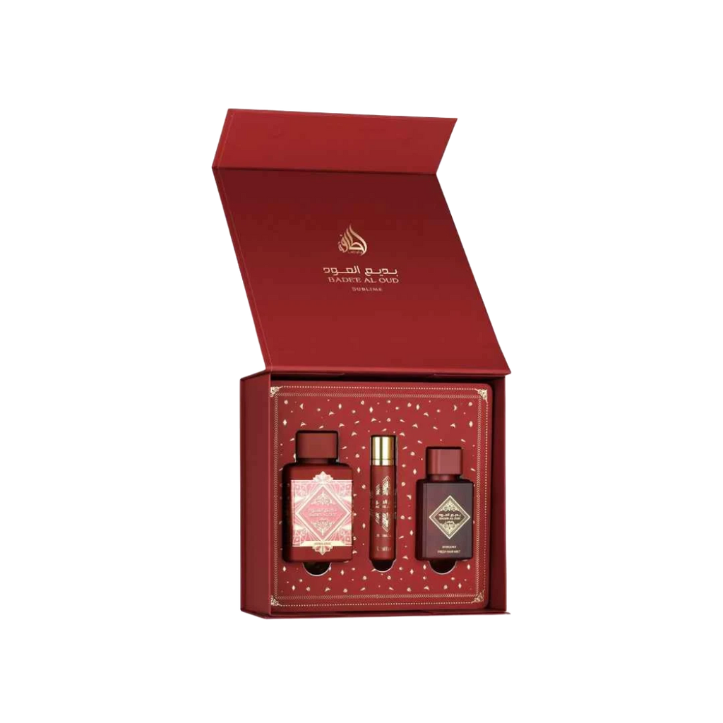 LATTAFA BADE'E AL OUD SUBLIME GIFT SET FOR WOMEN - 100 ml + 50 ml + 12 ml -Hadiyyeh