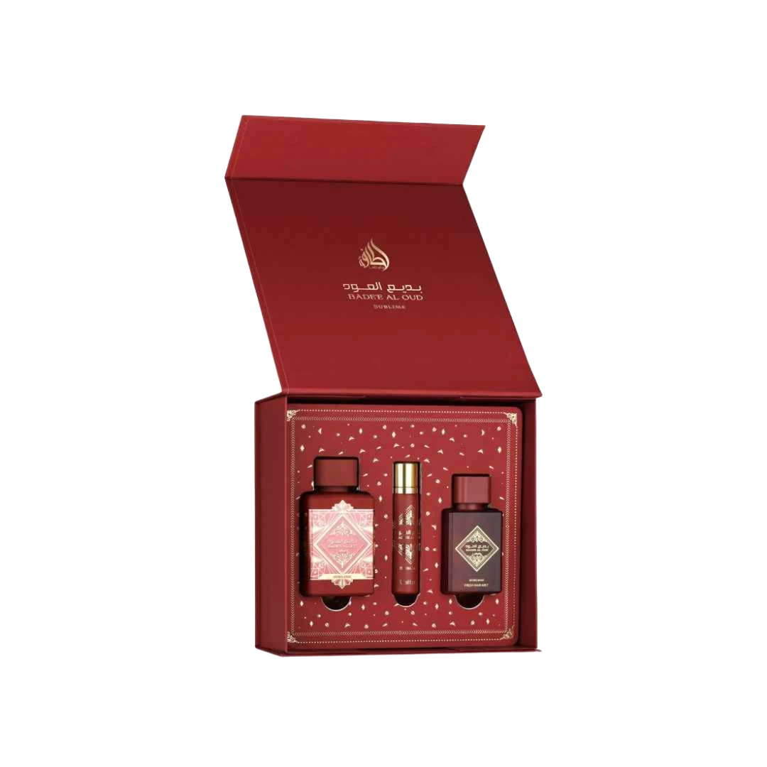 LATTAFA BADE'E AL OUD SUBLIME GIFT SET FOR WOMEN - 100 ml + 50 ml + 12 ml -Hadiyyeh