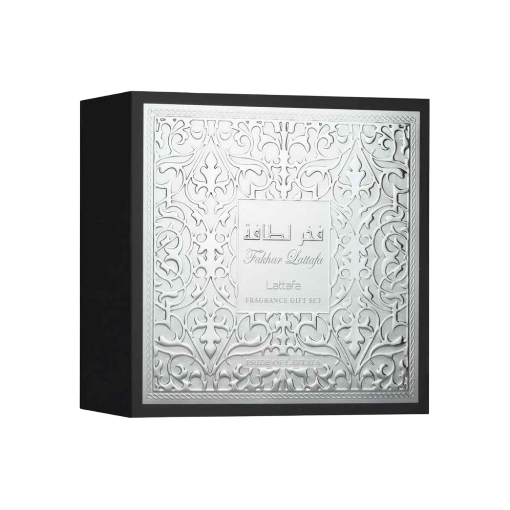 LATTAFA FAKHAR LATTAFA BLACK GIFT SET FOR MEN - 100 ml + 100 ml + 12 ml -Hadiyyeh