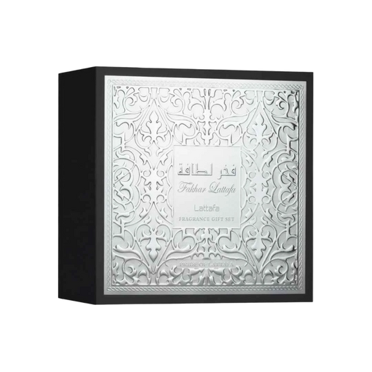 LATTAFA FAKHAR LATTAFA BLACK GIFT SET FOR MEN - 100 ml + 100 ml + 12 ml -Hadiyyeh