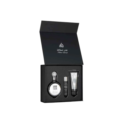 LATTAFA FAKHAR LATTAFA BLACK GIFT SET FOR MEN - 100 ml + 100 ml + 12 ml -Hadiyyeh